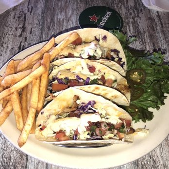 Shuckers - Mahi tacos and fries - Seafood Near Me - Jensen Beach, Florida Shuckers - Mahi tacos and fries - Seafood Near Me - Jensen Beach, Florida