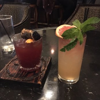 The Butterfly Lounge - Campfire (left), pear water - Cocktail Bars Near Me - San Francisco, California