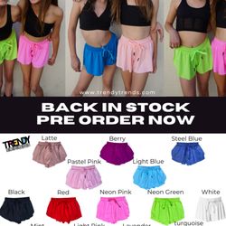 Trendy Trends - Shorts all restocked.  New color Purple arriving soon