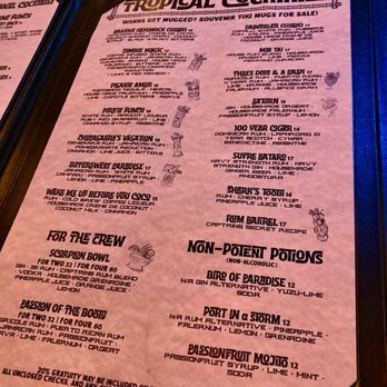 Broken Compass Tiki - Drink menu - New American Near Me - Burbank, California Broken Compass Tiki - Drink menu - New American Near Me - Burbank, California