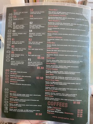 Menu photo 1 Juicery Plus El Paso, TX