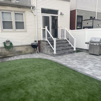 Mason Crew and Landscape - Ground leveled and Synlawn installed. - Landscaping Near Me Mason Crew and Landscape - Ground leveled and Synlawn installed. - Landscaping Near Me