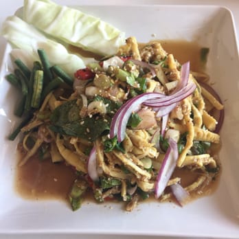 Tom Yum Cafe - Bamboo "soup" but really more of a salad... Don't know why Thais call it soup - Thai Near Me - Chicago, Illinois