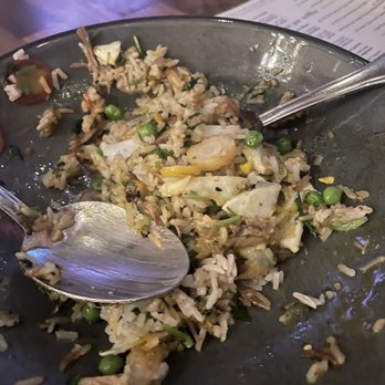 Sugarcane - A finely dived into and almost gone duck fried rice. Haha. This was good but I felt it lacked some seasoning. - Cocktail Bars Near Me - Las Vegas, Nevada Sugarcane - A finely dived into and almost gone duck fried rice. Haha. This was good but I felt it lacked some seasoning. - Cocktail Bars Near Me - Las Vegas, Nevada