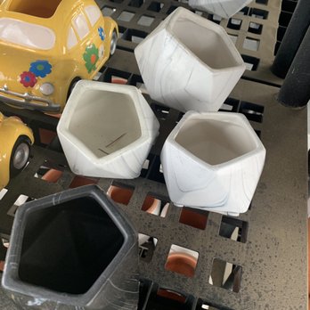 Evergreen Farm - White marble geometric pots - Nurseries & Gardening Near Me - San Jose, California Evergreen Farm - White marble geometric pots - Nurseries & Gardening Near Me - San Jose, California
