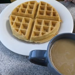 Waffle and coffee at the Coffee House Diner, Wilkesboro
