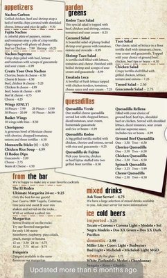 Menu photo 1 El Rodeo Mexican Restaurant Decatur, IL