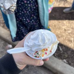 Lulu's Shaved Ice - Vanilla, whipped cream, and sprinkles