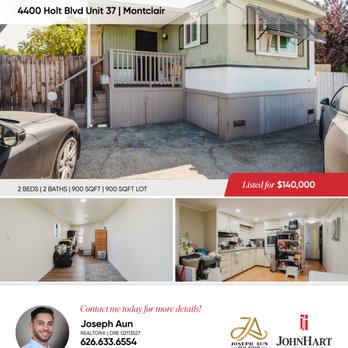 Joseph Aun - Realtor - Just Listed in Montclair! Affordable 2BR/2BA mobile home with garage, private patio & great location. Contact Joseph Aun today! - Real Estate Agents Near Me - Glendora, California Joseph Aun - Realtor - Just Listed in Montclair! Affordable 2BR/2BA mobile home with garage, private patio & great location. Contact Joseph Aun today! - Real Estate Agents Near Me - Glendora, California