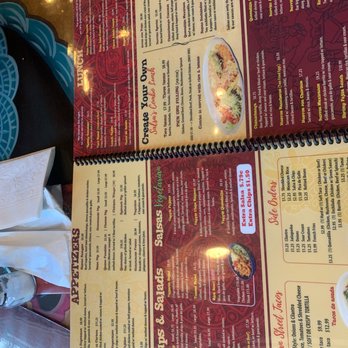 Salsas Mex Collins Rd - Picture of their menu. - Mexican Near Me - Jacksonville, Florida