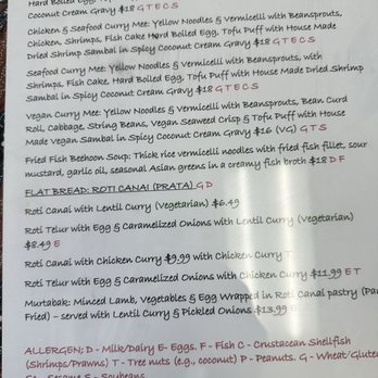Curry Leaves Bistro - Menu on the table - Malaysian Near Me - Pleasanton, California