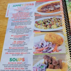 Inkazteka Restaurant - Menu
