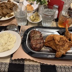 Roepke's Village Inn - Tenderloin and broasted chicken combo