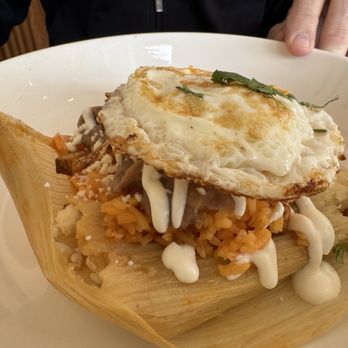 La Mixteca Tamale House - Egg on top of the tamale was a bit overcooked - Mexican Near Me - Atlanta, Georgia