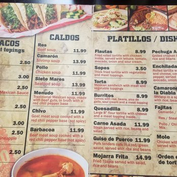Mi Tierra - menu 1 - Tacos Near Me - Foley, Alabama