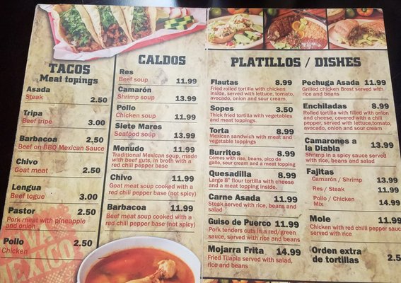Menu photo 4 Mi Tierra Foley, AL