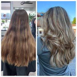 BB Beauty by Brooke B. - The before and after! I trust her so much to even put layers in my hair for the first time!