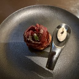 Tomato dessert w cacio e Pepe ice cream Tomato dessert w cacio e Pepe ice cream