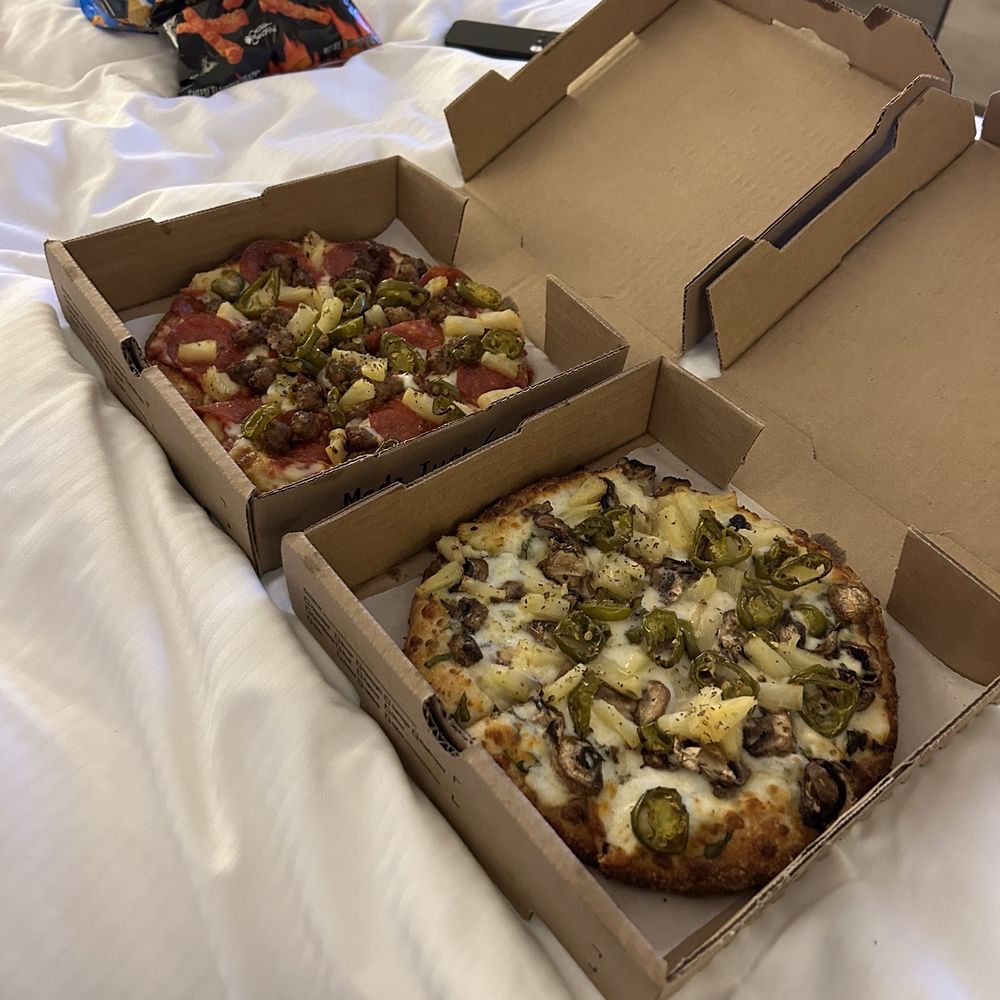 Mesa Pizza - Mini Mexican Delight Pizza and Mini Santa Barbara Delight Pizza - Pizza Near Me - Santa Barbara, California
