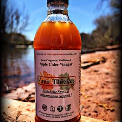 Oak Creek Apple Company - Our flagship product, raw organic apple cider vinegar with the "Mother", made with Sedona apples and carefully crafted herbs.