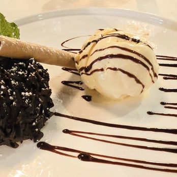 Cucina Venti Restaurant - Ok chocolate cake and vanilla ice cream. The chocolate cake is  too sweet. - Italian Near Me - Mountain View, California