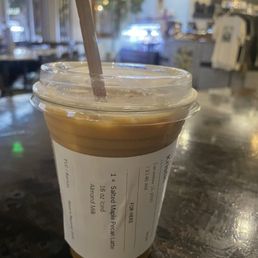 Iced Salted Maple Pecan Latte with Almond Milk