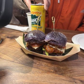 Kalye - Ube Longganisa Sliders (2pcs) - Filipino Near Me - New York, New York Kalye - Ube Longganisa Sliders (2pcs) - Filipino Near Me - New York, New York