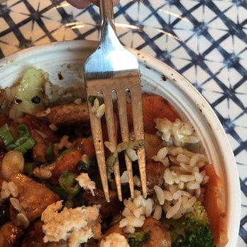 Flame Broiler - Cooked caterpillar on my fork... I almost at the bite of rice it was stuck to. Thankfully I could see it before I ate it! - Fast Food Near Me - Laguna Niguel, California Flame Broiler - Cooked caterpillar on my fork... I almost at the bite of rice it was stuck to. Thankfully I could see it before I ate it! - Fast Food Near Me - Laguna Niguel, California