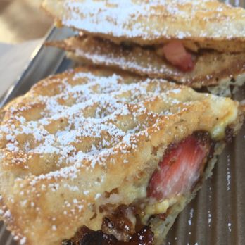 Bruxie - Creme Brûlée Waffle with Strawberry. Yummy! - Sandwiches Near Me - Orange, California Bruxie - Creme Brûlée Waffle with Strawberry. Yummy! - Sandwiches Near Me - Orange, California