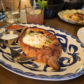 Aba - Khachapuri (Brunch Menu) - Mediterranean Near Me - Austin, Texas