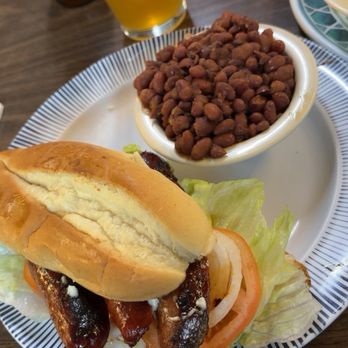 RJ Southern Home Cooking - Hotlink sandwich and dry red beans and rice - American Near Me - Downey, California