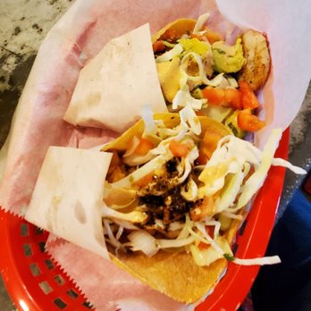 The Taco Stand - Baja Taco (left) and Pescado Taco (right) - Mexican Near Me - Miami, Florida