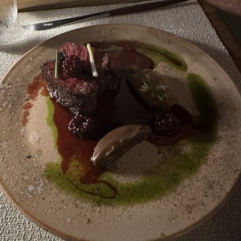 Olivella - Ribeye steak. Smoked blackberries were insane - Italian Near Me - Ojai, California