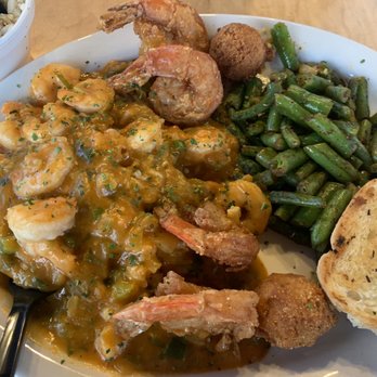 The Catch - Half & Half shrimp combo - - etoufee & fried shrimp- - (+hush puppies, garlic bread and green beans) - Seafood Near Me - Midwest City, Oklahoma