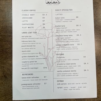 Baba's Coffee Corner - Menu - Coffee & Tea Near Me - Orange, California
