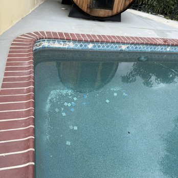 J Hock Pool Plastering - Tiles keep falling off and of course they don't answer my calls. See last pic. - Pool & Hot Tub Service Near Me - Anaheim, California J Hock Pool Plastering - Tiles keep falling off and of course they don't answer my calls. See last pic. - Pool & Hot Tub Service Near Me - Anaheim, California