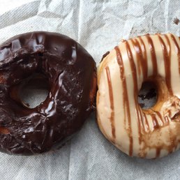 Chocolate Donut Coffee Donut w/ Caramel Drizzle Chocolate Donut Coffee Donut w/ Caramel Drizzle