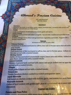 Menu photo 3 Ahmad's Persian Cuisine Omaha, NE Menu photo 3 Ahmad's Persian Cuisine Omaha, NE