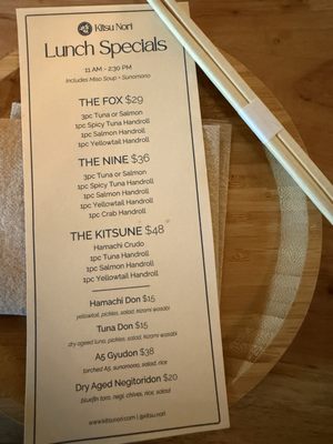Menu photo 1 Kitsu Nori Austin, TX