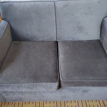 Clackamas Inn - Mystery white stains on the couch. Zoomed out. - Hotels Near Me - Clackamas, Oregon