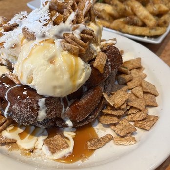 Brownstone Pancake Factory - CINNAMON TOAST CRUNCH CHURRO FRENCH TOAST - Breakfast & Brunch Near Me - Edgewater, New Jersey Brownstone Pancake Factory - CINNAMON TOAST CRUNCH CHURRO FRENCH TOAST - Breakfast & Brunch Near Me - Edgewater, New Jersey