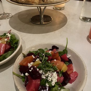 Sixty Vines - Margarita pizza and beet salad - New American Near Me - Dallas, Texas Sixty Vines - Margarita pizza and beet salad - New American Near Me - Dallas, Texas