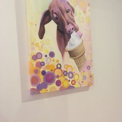 Brown Dog Gelato Co - so cuuuuuute- painting on the wall!