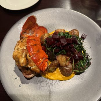 Academy Street Bistro - Chef's Special (Lobster and Halibut stuffed lobster tail) - New American Near Me - Cary, North Carolina Academy Street Bistro - Chef's Special (Lobster and Halibut stuffed lobster tail) - New American Near Me - Cary, North Carolina