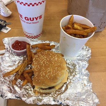 Five Guys - Bacon cheeseburger and Cajun fries. Yum! - Burgers Near Me - Virginia Beach, Virginia Five Guys - Bacon cheeseburger and Cajun fries. Yum! - Burgers Near Me - Virginia Beach, Virginia