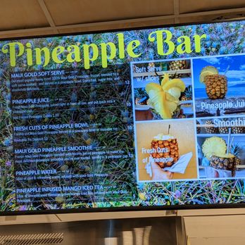 Maui Pineapple Store - Menu, 1 of 2. Pineapple bar menu. - Accessories Near Me - Lahaina, Hawaii