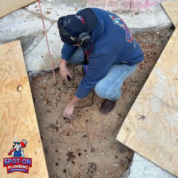 Spot-On Plumbing - Nate using our tech to detect a Leak. - Plumbing Near Me - Round Rock, Texas