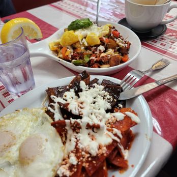 Cocina Oaxaqueña - Requested red and mole chilaquiles! - Mexican Near Me - Eureka, California Cocina Oaxaqueña - Requested red and mole chilaquiles! - Mexican Near Me - Eureka, California