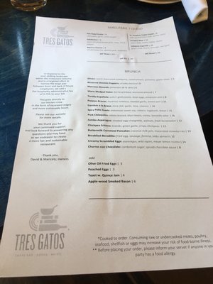 Menu photo 5 Tres Gatos Jamaica Plain, MA