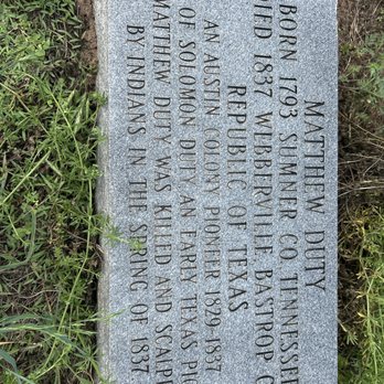 Duty Cemetery - Killed by Indians - Landmarks & Historical Buildings Near Me - Webberville, Texas Duty Cemetery - Killed by Indians - Landmarks & Historical Buildings Near Me - Webberville, Texas